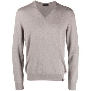 FAY Men's V-Neck Fine Knit Sweater Men GREY Sweaters & Cardigans